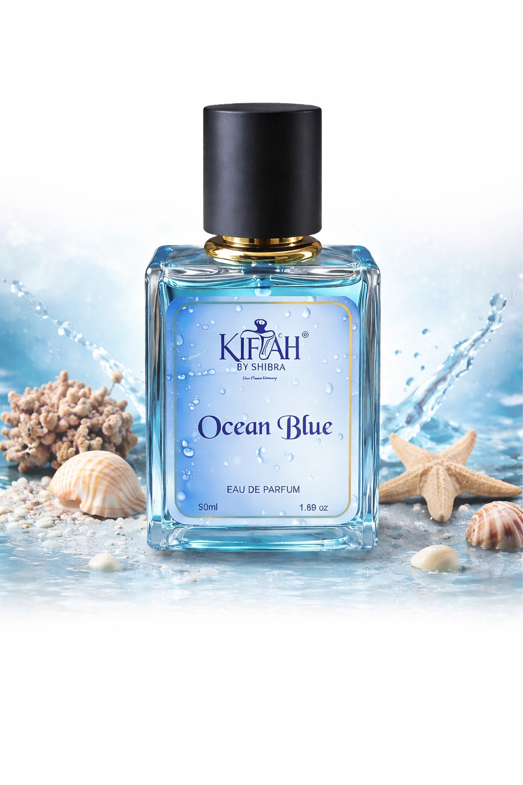 Ocean Blue by KIFAH | Fresh Aquatic Long-Lasting Eau De Parfum for Men (50ml)
